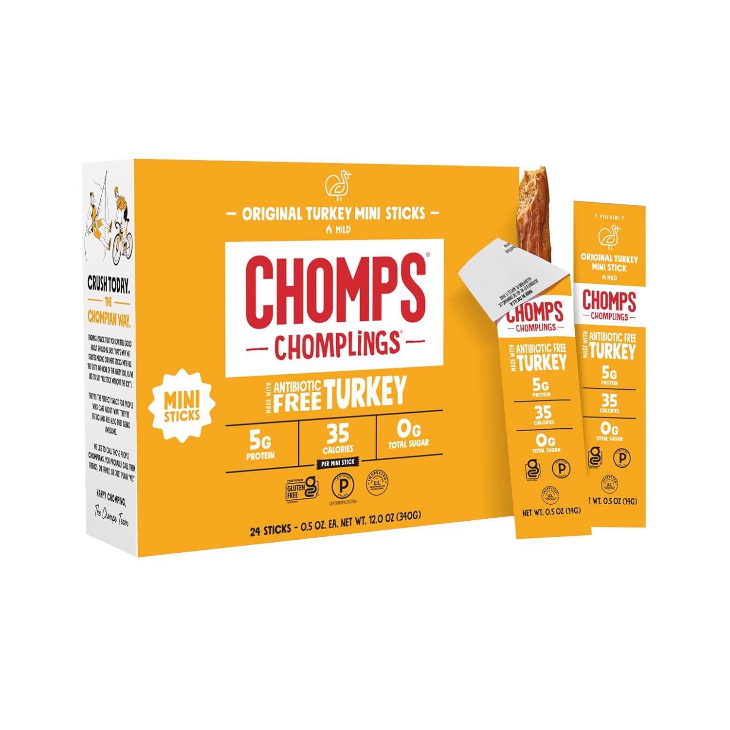 Chomps turkey jerky sticks high-protein snack that fits inside  Fitfridge insulated container