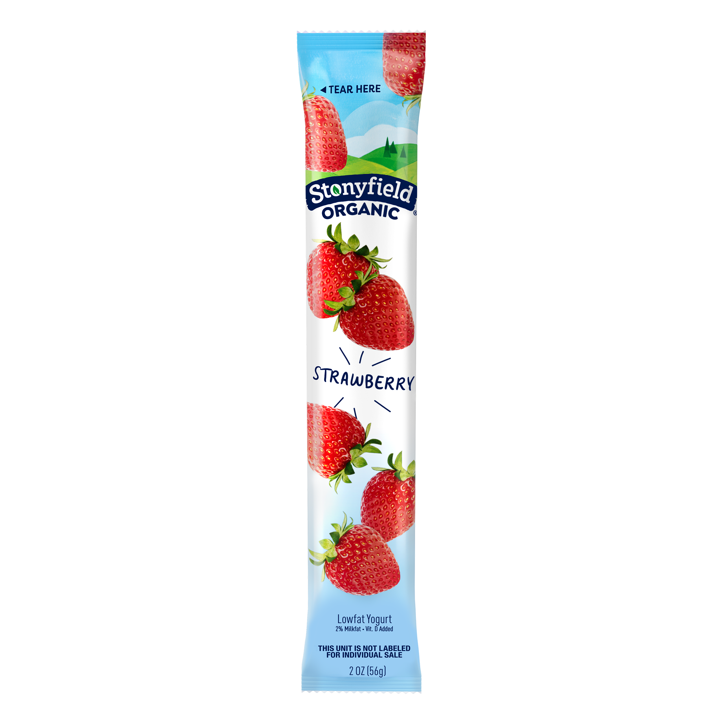 Stonyfield Kids strawberry yogurt tube that fits inside FitFridge insulated snack container